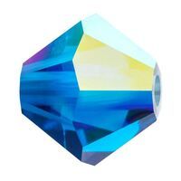 P Rondelle Bead 5328 4 mm cap.blue AB